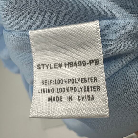 Jodifl Mini Dress M Baby Blue Smocked Swiss Dot Ruffle Hem Lined Flutter Sleeve - Picture 8 of 9